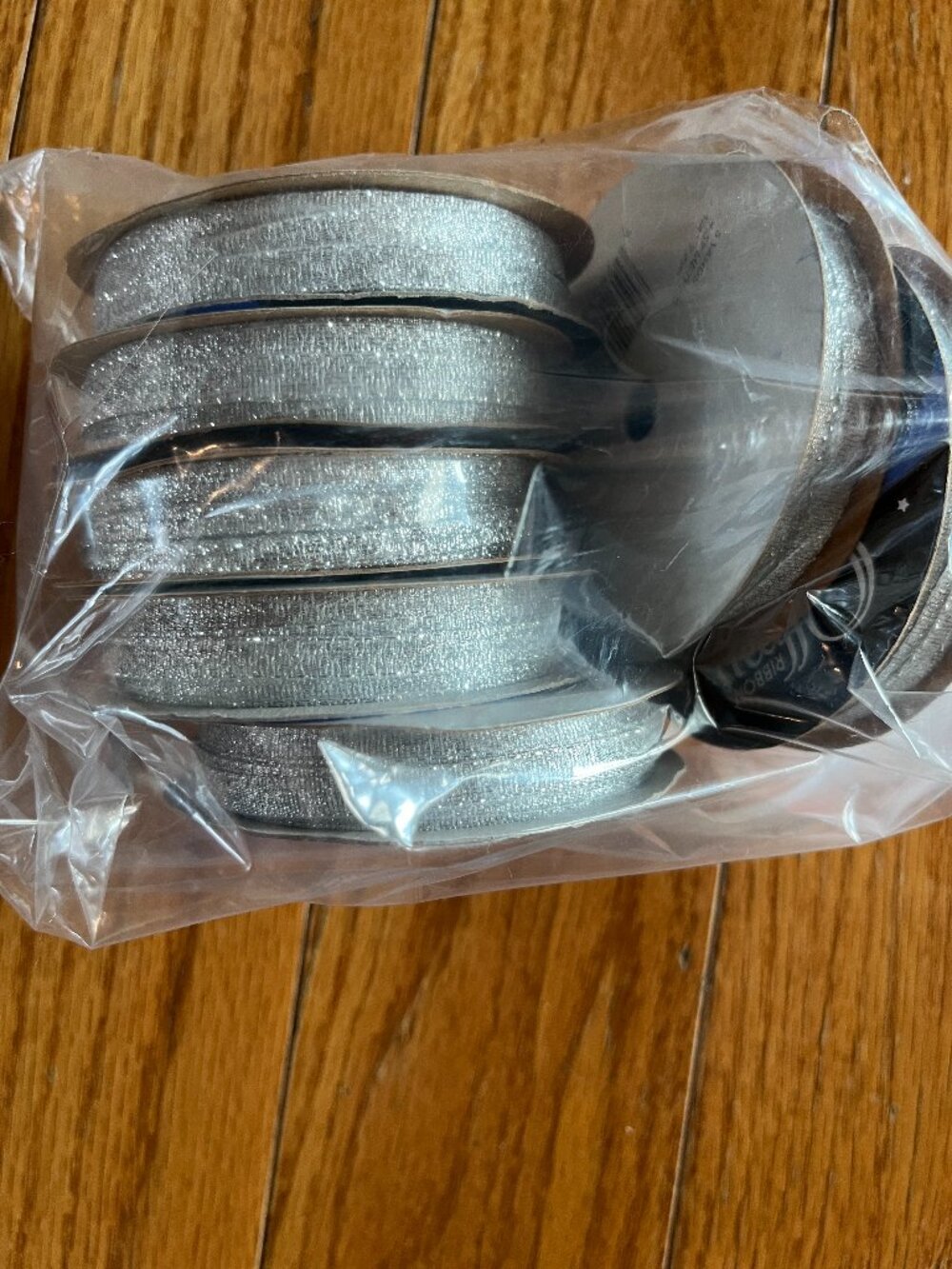 7 Metalic Silver Ribbon on Spools   (5yds each)